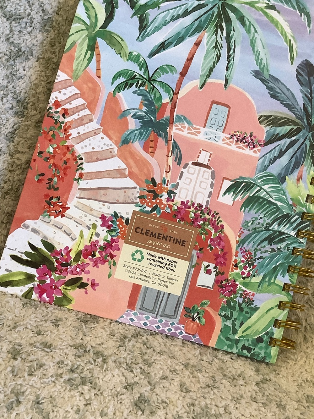 Clementine Tropical Carribean Floral Spiral Notebook Lined Journal NWT ~120pgs - Picture 11 of 16